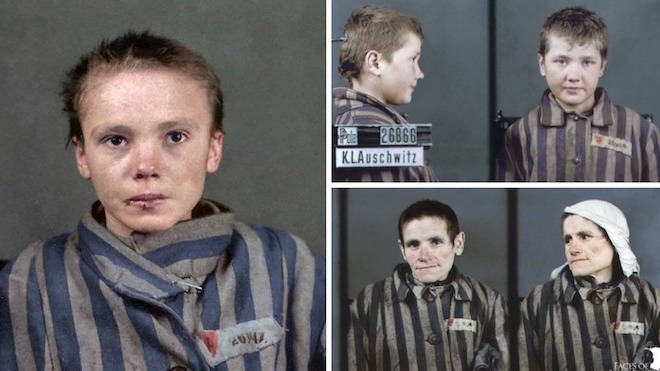 Снимки, глядя на которые сжимается сердце — раскрашены фото узников Освенцима